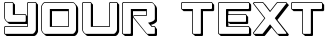 "Your Text" rendered in the Strike Fighter 3D font