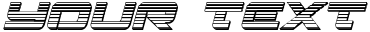 "Your Text" rendered in the Strikelord Chrome Italic font