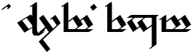 "Your Text" rendered in the Tengwar Noldor font