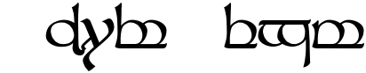 "Your Text" rendered in the Tengwar Sindarin-1 font