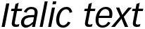 "Italic text" rendered in the Vectora LT Std font