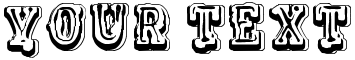 "Your Text" rendered in the VTKS COLAGEM font