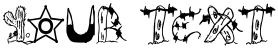 "Your Text" rendered in the Wires and Cowboys font