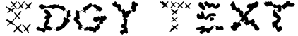 "Edgy Text" rendered in the X Pain font