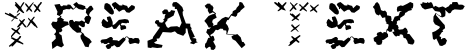 "Freak Text" rendered in the X Pain font