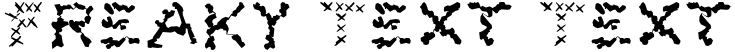 "Freaky Text Text" rendered in the X Pain font